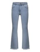 Frayed Finish Flare Jeans Bottoms Jeans Skinny Jeans Blue Mango