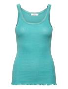 Cc Heart Silk Camisole Tops T-shirts & Tops Sleeveless Blue Coster Copenhagen