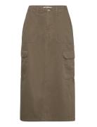 Onlmalfy Long Cargo Skirt Pnt Knælang Nederdel Beige ONLY