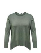 Carjulie Ls Life Loose O-Neck Knt Tops Knitwear Jumpers Green ONLY Carmakoma