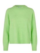 Brook Knit Rib O-Neck Tops Knitwear Jumpers Green Second Female