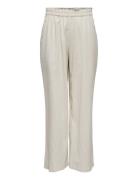 Onltokyo Hw Linen Blend Pant Pnt Noos Bottoms Trousers Wide Leg Cream ONLY