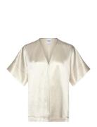 Simona - High Shine Blend Rd Tops Blouses Short-sleeved Cream Day Birger Et Mikkelsen