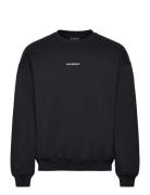 Daily Over D Crew Neck Designers Sweatshirts & Hoodies Sweatshirts Black HAN Kjøbenhavn