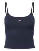 Tjw Crp Essential Strap Top Tops T-shirts & Tops Sleeveless Navy Tommy Jeans