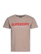 Sportswear Logo Fitted Tee Sport T-shirts & Tops Short-sleeved Beige Superdry Sport