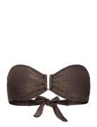 Swim Brie Bandeau Lurex Swimwear Bikinis Bikini Tops Bandeau Bikinitops Brown Lindex