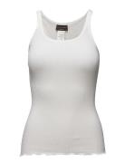 Silk Top W/ Elastic Band Tops T-shirts & Tops Sleeveless White Rosemunde