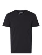 Slhnewpima Ss V-Neck Tee Noos Tops T-Kortærmet Skjorte Black Selected Homme