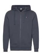 Ask Regular Zip Hood Kangaroo Badge Tops Sweatshirts & Hoodies Hoodies Navy Knowledge Cotton Apparel