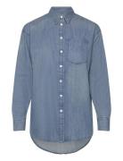 Relaxed Fit Denim Shirt Tops Shirts Long-sleeved Blue Lauren Ralph Lauren