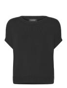 Rib-Knit Short-Sleeve Sweater Tops T-shirts & Tops Short-sleeved Black Lauren Ralph Lauren