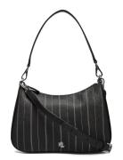 Pinstripe Leather Medium Danni Bag Bags Small Shoulder Bags-crossbody Bags Black Lauren Ralph Lauren