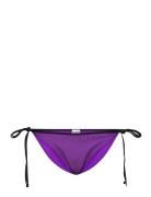 Recycled Graphic Swimwear Bikinis Bikini Bottoms Side-tie Bikinis Purple Ganni