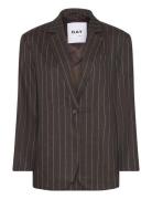 Emile - Casual Linen Stripe Blazers Single Breasted Blazers Brown Day Birger Et Mikkelsen