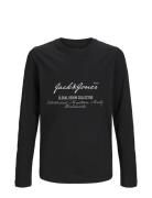 Jjgreat B2S Logo Tee Ls Ln Jnr Tops T-shirts Long-sleeved T-Skjorte Black Jack & J S