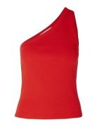 Slfanna Shoulder Top Tops T-shirts & Tops Sleeveless Red Selected Femme