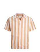 Jprccsummer Stripe Resort Shirt S/S Ln Tops Shirts Short-sleeved Cream Jack & J S