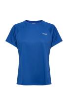 Women Sports T-Shirt With Chest Print Sport T-shirts & Tops Short-sleeved Blue ZEBDIA