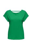 Onlmay Life S/S Open Back Top Box Jrs Tops T-shirts & Tops Short-sleeved Green ONLY