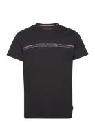 Stripe Chest Tee Tops T-Kortærmet Skjorte Black Tommy Hilfiger