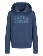 Jjecorp Logo Sweat Hood Noos Jnr Tops Sweatshirts & Hoodies Hoodies Blue Jack & J S