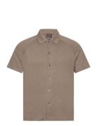 Albin Reg Shirt S-S Designers Shirts Short-sleeved Brown Oscar Jacobson