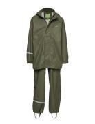 Basic Rainwear Set -Solid Pu Outerwear Rainwear Rainwear Sets Green CeLaVi