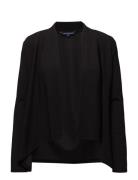 Josie Jersey Drape Front Jckt Tops Knitwear Cardigans Black French Connection