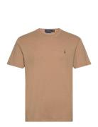 Custom Slim Fit Soft Cotton T-Shirt Designers T-Kortærmet Skjorte Beige Polo Ralph Lauren