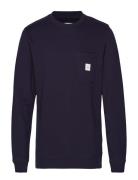 Square Pocket Sweatshirt Tops Sweatshirts & Hoodies Sweatshirts Navy Makia