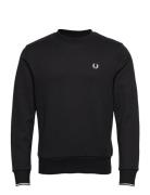 Crew Neck Sweatshirt Tops Sweatshirts & Hoodies Sweatshirts Black Fred Perry