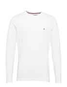 Stretch Slim Fit Long Sleeve Tee Tops T-Langærmet Skjorte White Tommy Hilfiger