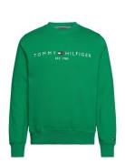 Tommy Logo Sweatshirt Tops Sweatshirts & Hoodies Sweatshirts Green Tommy Hilfiger