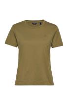 Original Ss T-Shirt Tops T-shirts & Tops Short-sleeved Khaki Green GANT