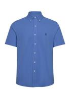 Featherweight Mesh-Ssl-Knt Tops Shirts Short-sleeved Blue Polo Ralph Lauren