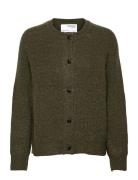 Slflulu Ls Knit Short Cardigan Noos Tops Knitwear Cardigans Green Selected Femme