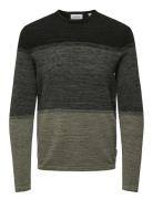 Onspanter Reg 12 Struc Crew Knit Noos Tops Knitwear Round Necks Khaki Green ONLY & SONS