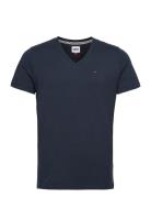 Tjm Original Jersey V Neck Tee Tops T-Kortærmet Skjorte Navy Tommy Jeans