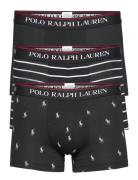 Classic Stretch-Cotton Trunk 3-Pack Boxershorts Black Polo Ralph Lauren Underwear