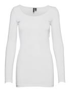 Vmmaxi My Ls Soft Long U-Neck Noos Tops T-shirts & Tops Long-sleeved White Vero Moda