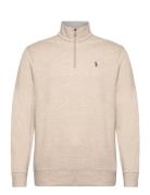 Luxury Jersey Quarter-Zip Pullover Tops Sweatshirts & Hoodies Sweatshirts Beige Polo Ralph Lauren