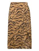 Printed Midi Recycled Polyester Wrap Skirt Knælang Nederdel Multi/patterned Scotch & Soda