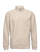 Onsremy Reg 1/4 Zip Swt Tops Sweatshirts & Hoodies Fleeces & Midlayers Beige ONLY & SONS