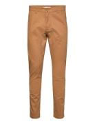 Luca Slim Chino Pant Gots/Vegan Bottoms Trousers Chinos Brown Knowledge Cotton Apparel