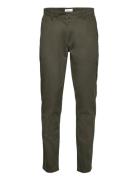 Luca Slim Twill Chino Pants - Gots/ Bottoms Trousers Chinos Khaki Green Knowledge Cotton Apparel