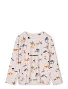 Noah Printed Longsleeve Swim Tee Swimwear Uv Clothing Uv Tops Beige Liewood