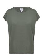 Vmava Plain Ss Top Ga Jrs Noos Tops T-shirts & Tops Short-sleeved Khaki Green Vero Moda