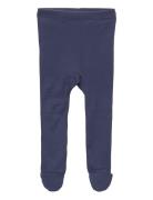 Baby Rib Tights W. Feet Bottoms Trousers Blue Copenhagen Colors