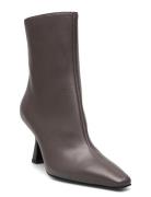 New Point High Shoes Boots Ankle Boots Ankle Boots With Heel Grey Apair